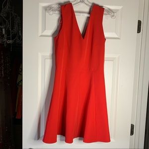 Red V-Neck Dress